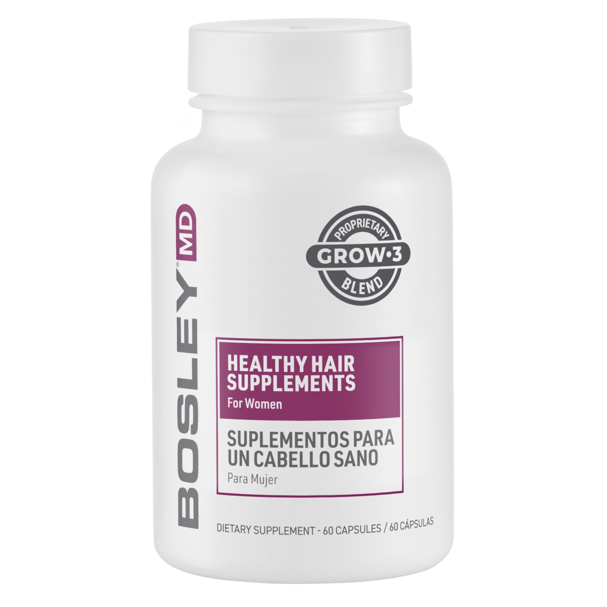 BosleyMD Women's Healthy Hair Growth Supplements bottle front for fuller-looking hair