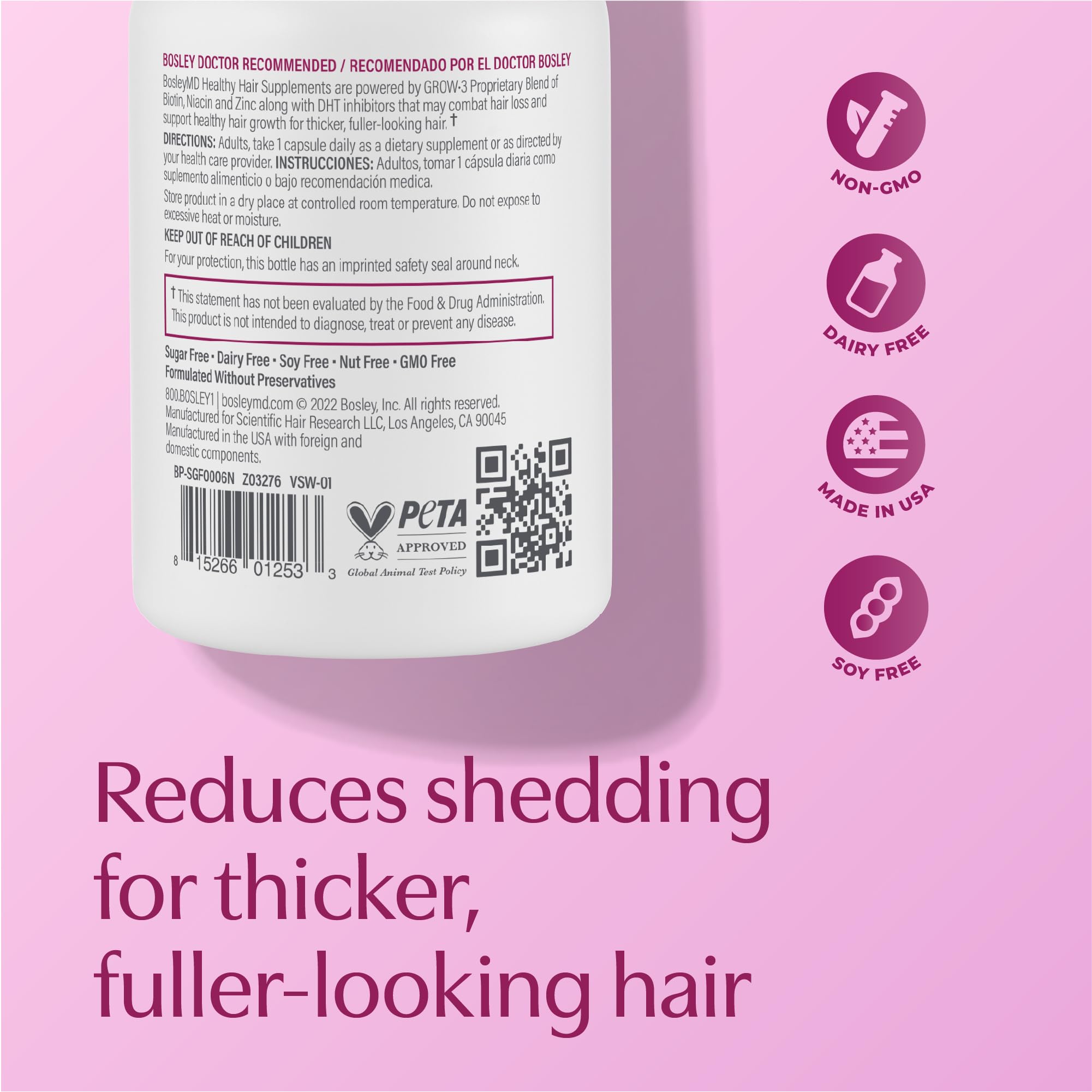 BosleyMD in-use scene suggests daily routine for healthier hair