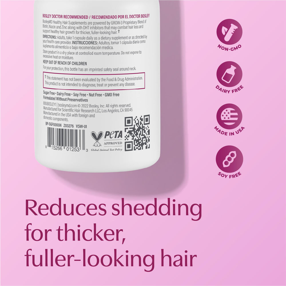 BosleyMD in-use scene suggests daily routine for healthier hair