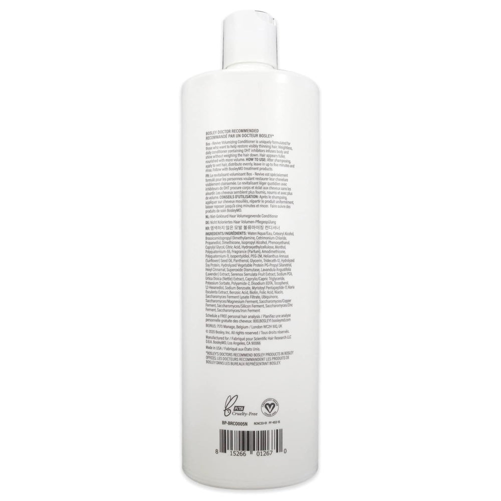 BosleyMD BosRevive ingredients panel highlights Saw Palmetto and Biotin for revitalized-looking strands