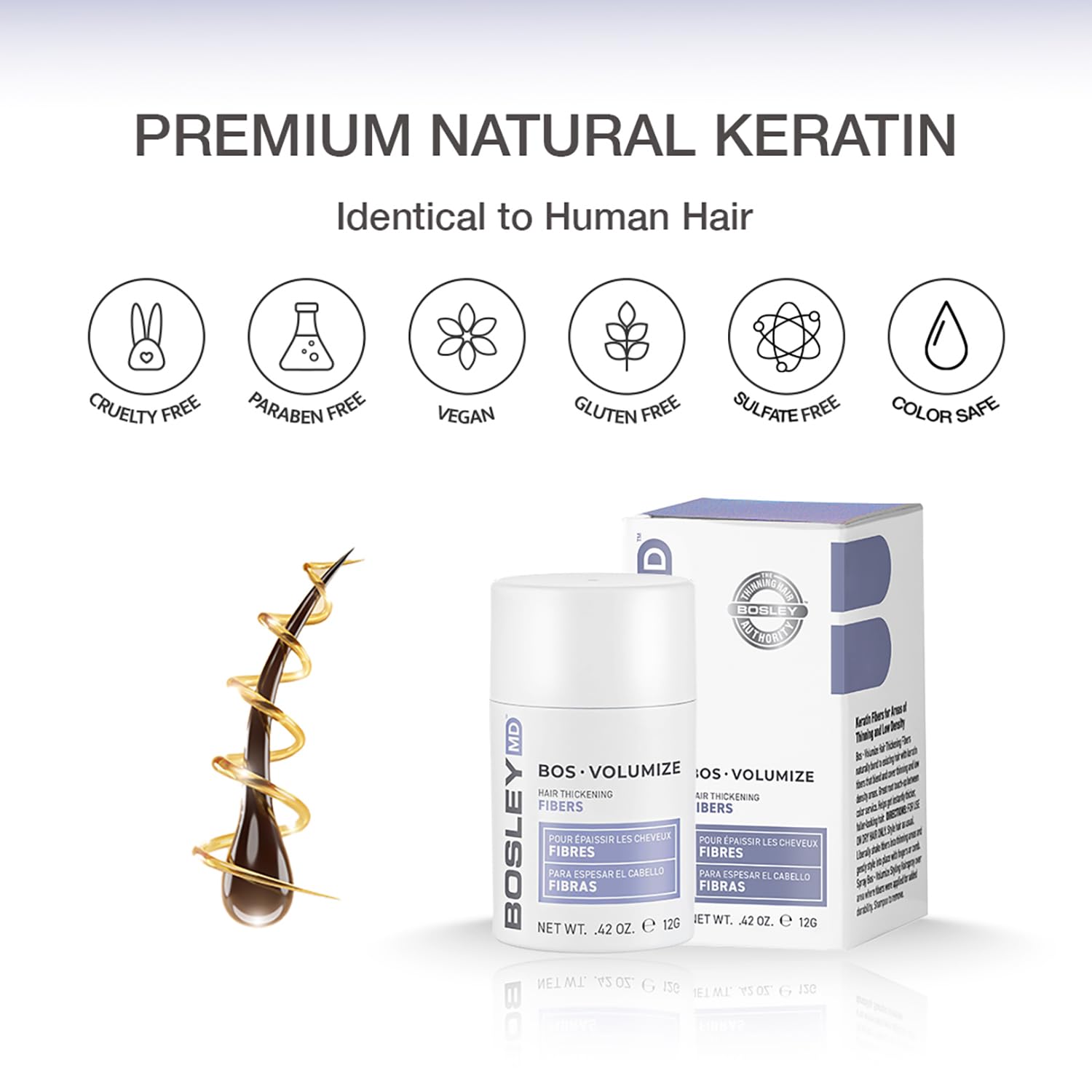 BosleyMD fibers vegan-friendly formula delivers textured natural look