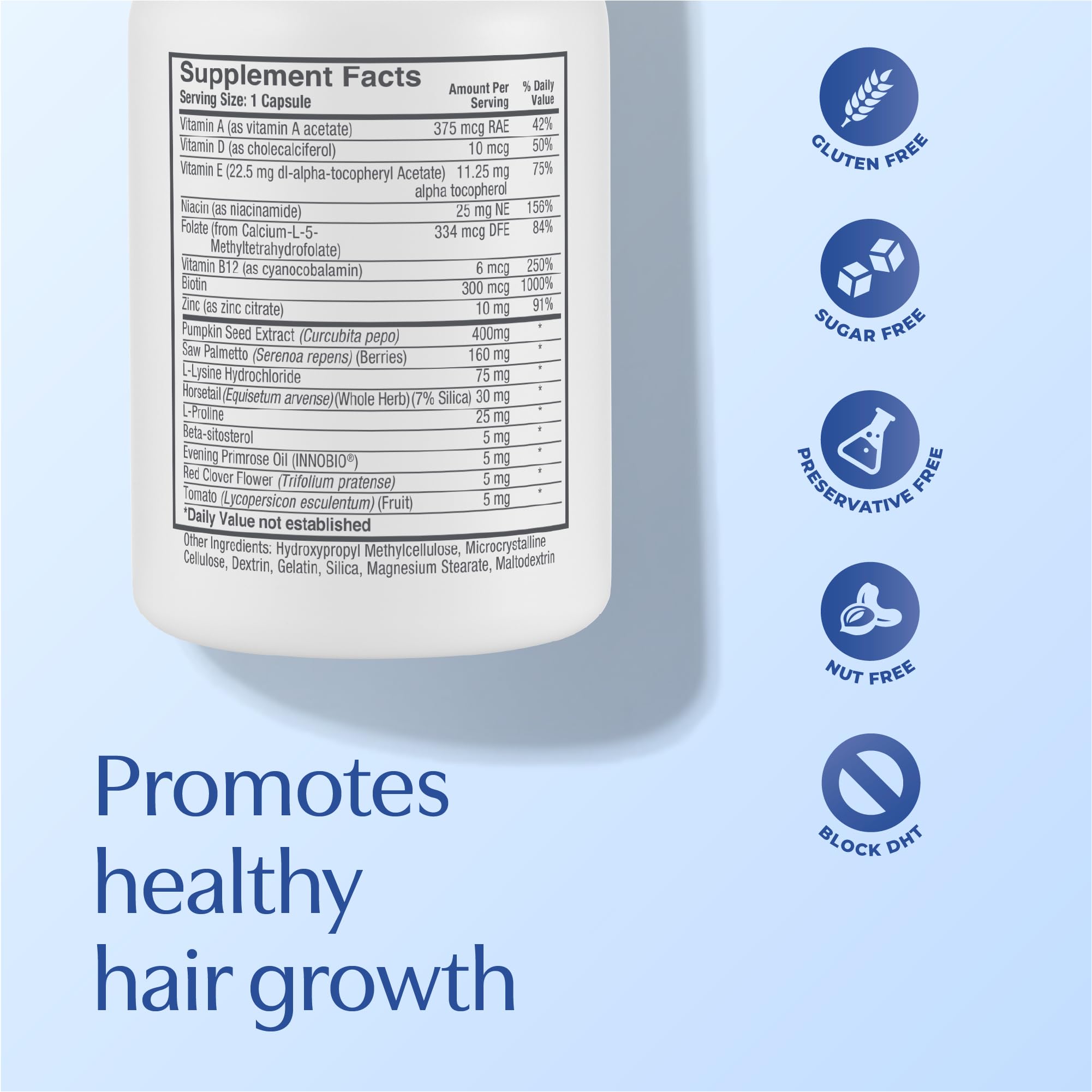 BosleyMD men’s hair supplements tablet closeup emphasizes daily wellness support.