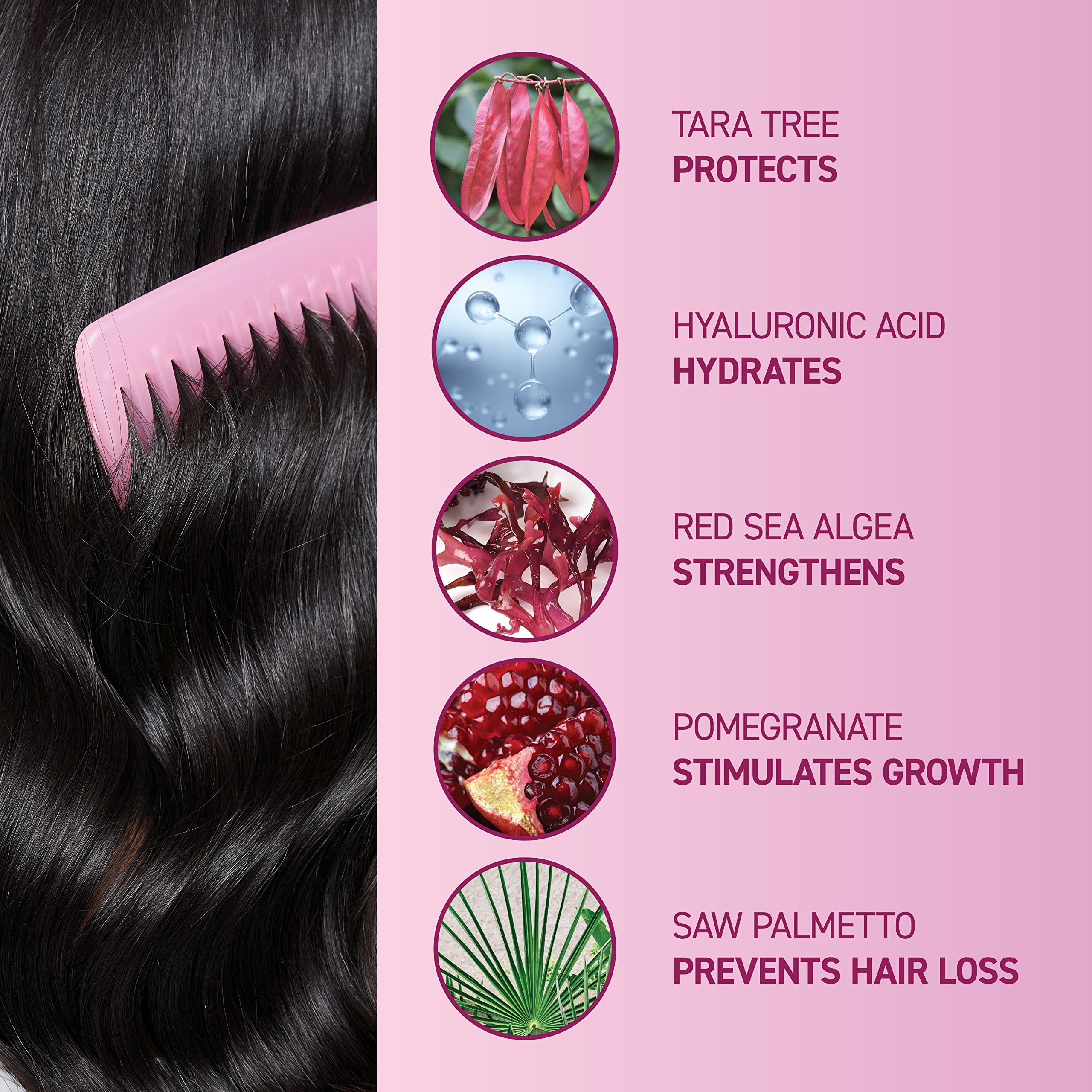 Close-up of BosleyMD MendXtend hair with natural shine and volume