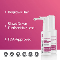 BosleyMD Minoxidil Woman Spray scalp area demonstrates targeted thinning coverage.