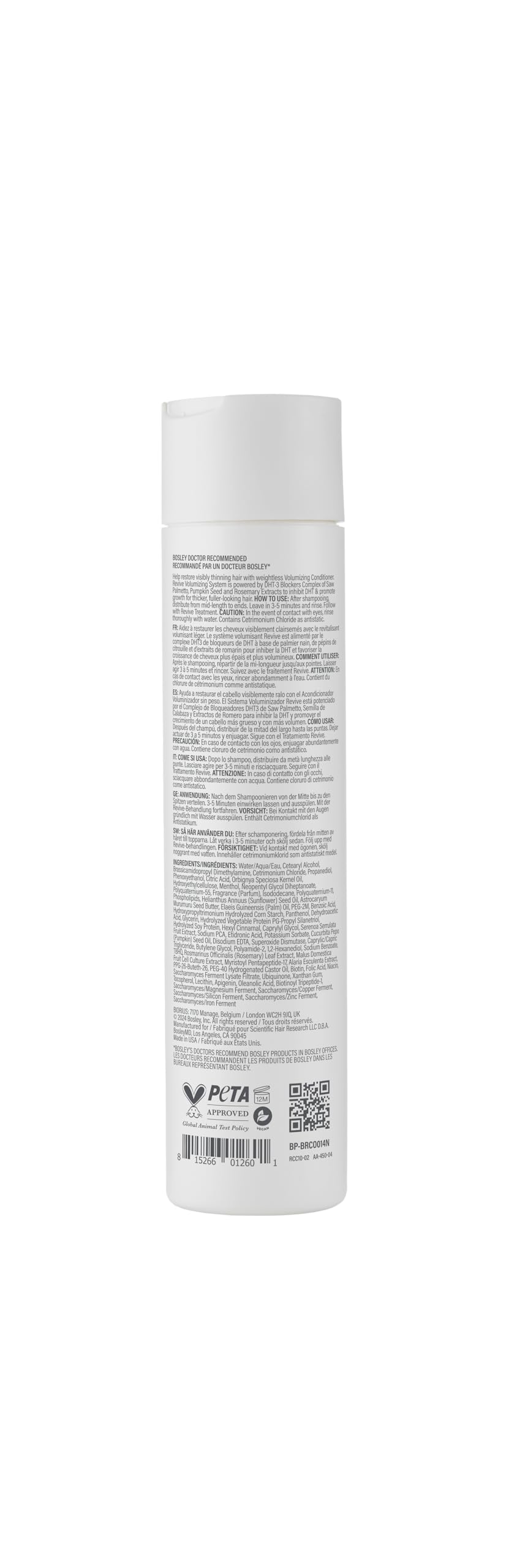 BosRevive hair-application shot highlights lightweight formula adding volume