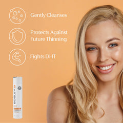 BosRevive hair thickness closeup suggests fuller-looking strands with continued use.