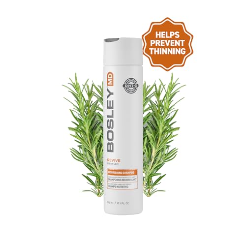 BosRevive Nourishing Shampoo pour demonstrates gentle cleansing that removes buildup.