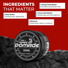 Bossman beard pomade helps tame frizz and maintain a neat shape during busy mornings.