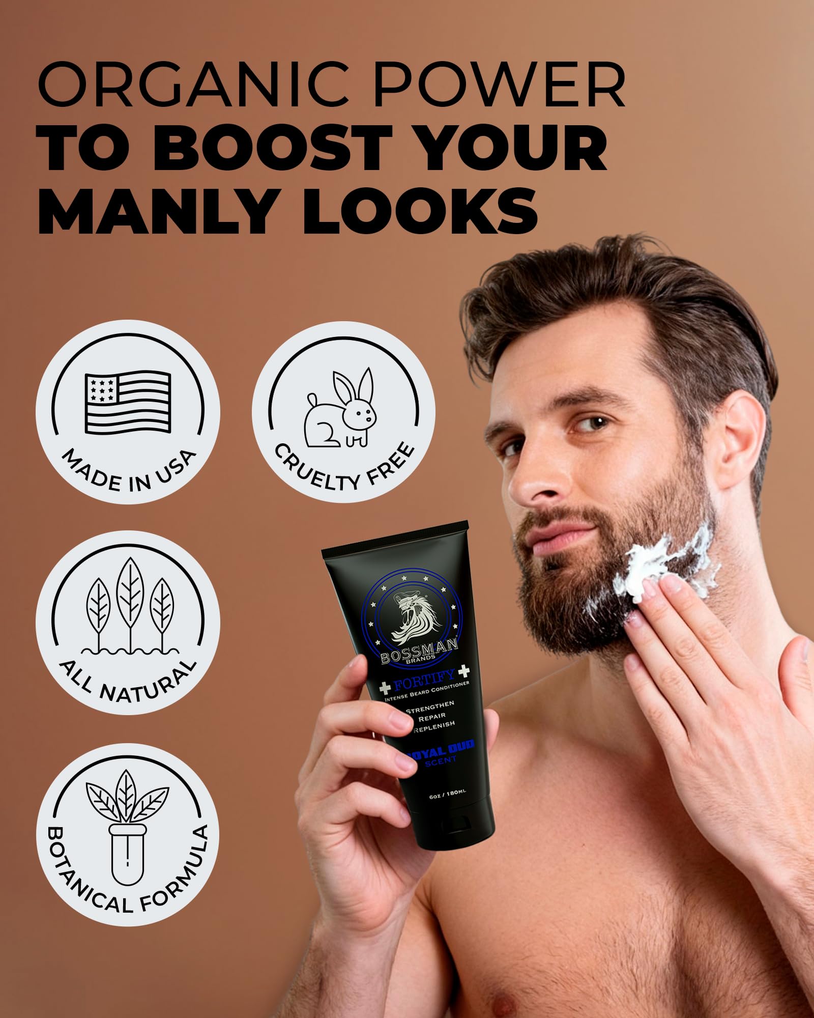 Bossman Essentials Fortify Intense Conditioner nourishes follicles for stronger beard
