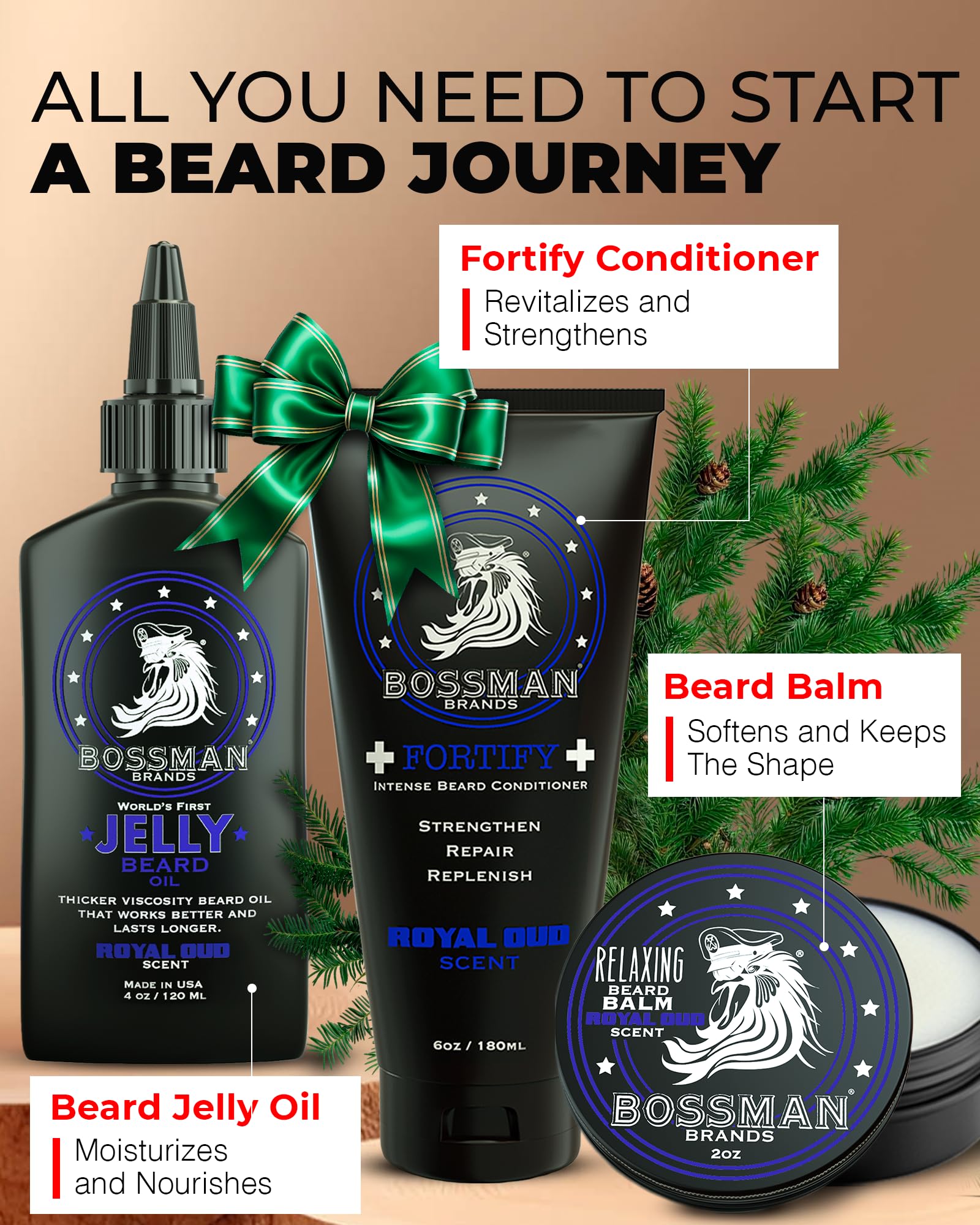 Bossman Essentials Jelly Beard Oil application close-up for moisture and fuller look