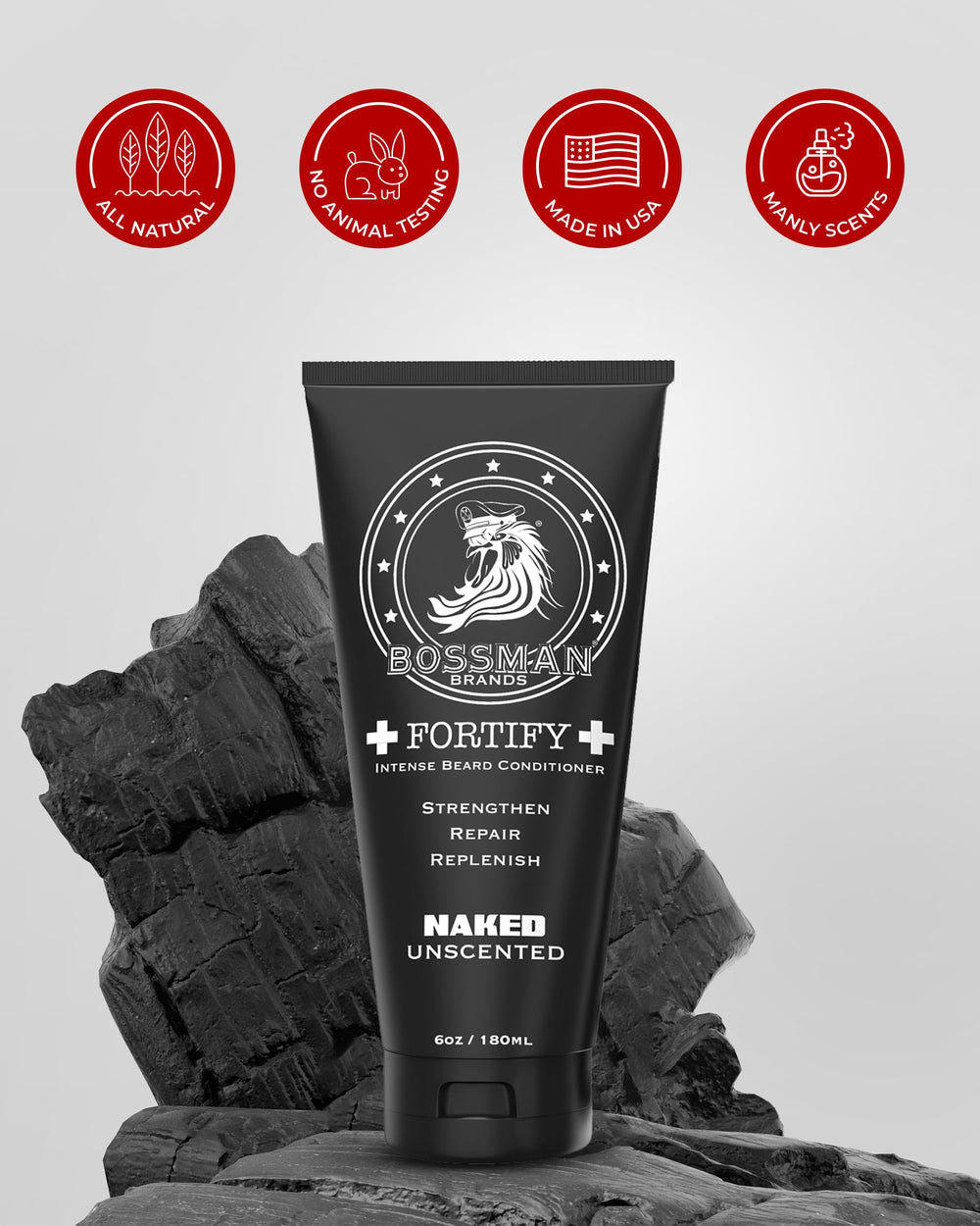 Bossman Fortify Intense Beard Conditioner avocado jojoba oils moisturize skin and hair