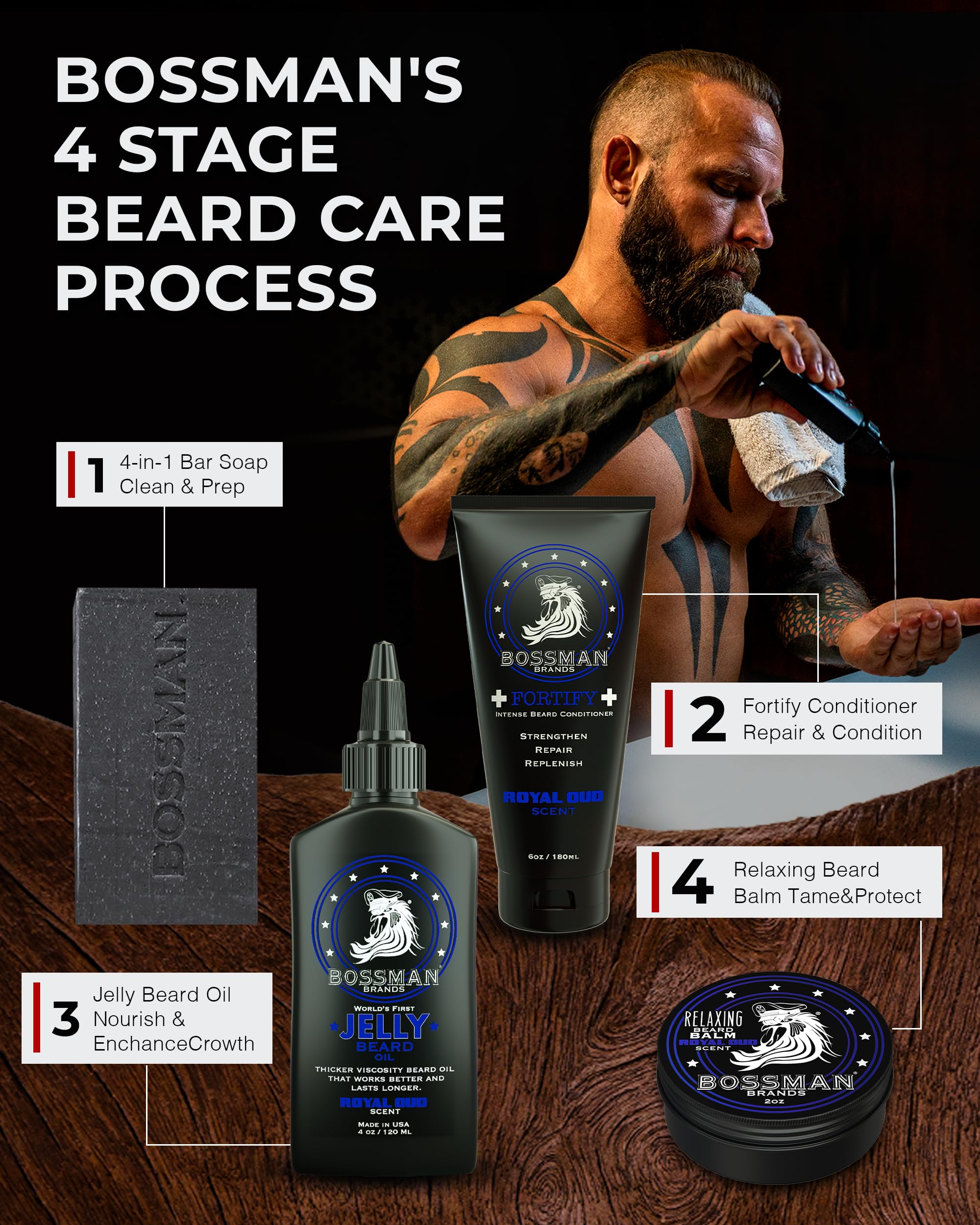 4 oz bottle shown beside grooming tools suggests extended use and value.