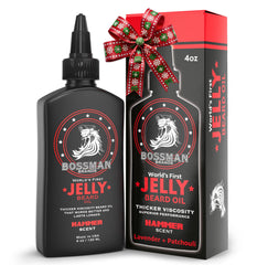 Bossman Jelly Beard Oil bottle poured for hydration and controlled beard