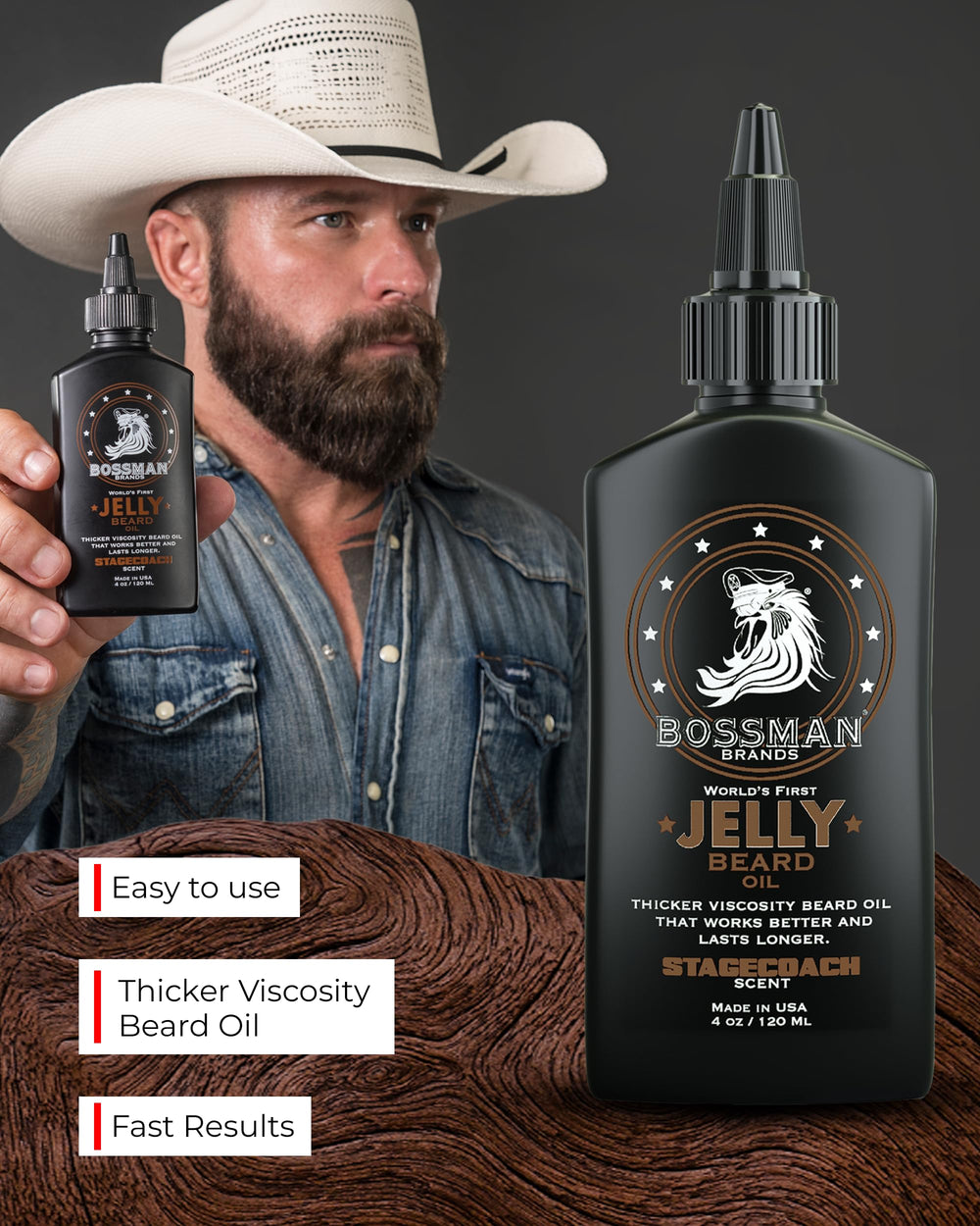 Bossman Made in USA 4 oz bottle signals quality and value