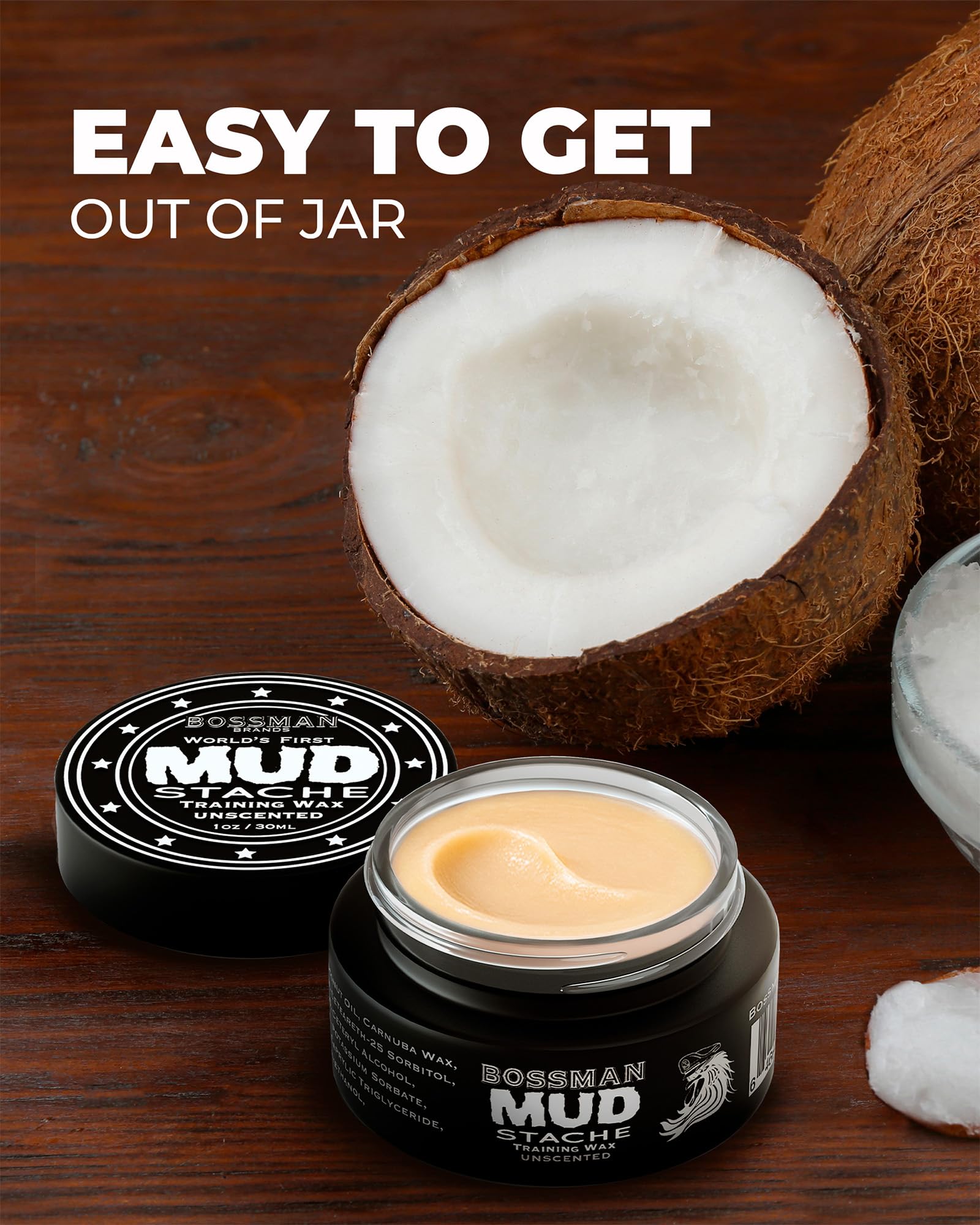 Bossman MUDstache two-pack packaging emphasizes value for daily grooming.