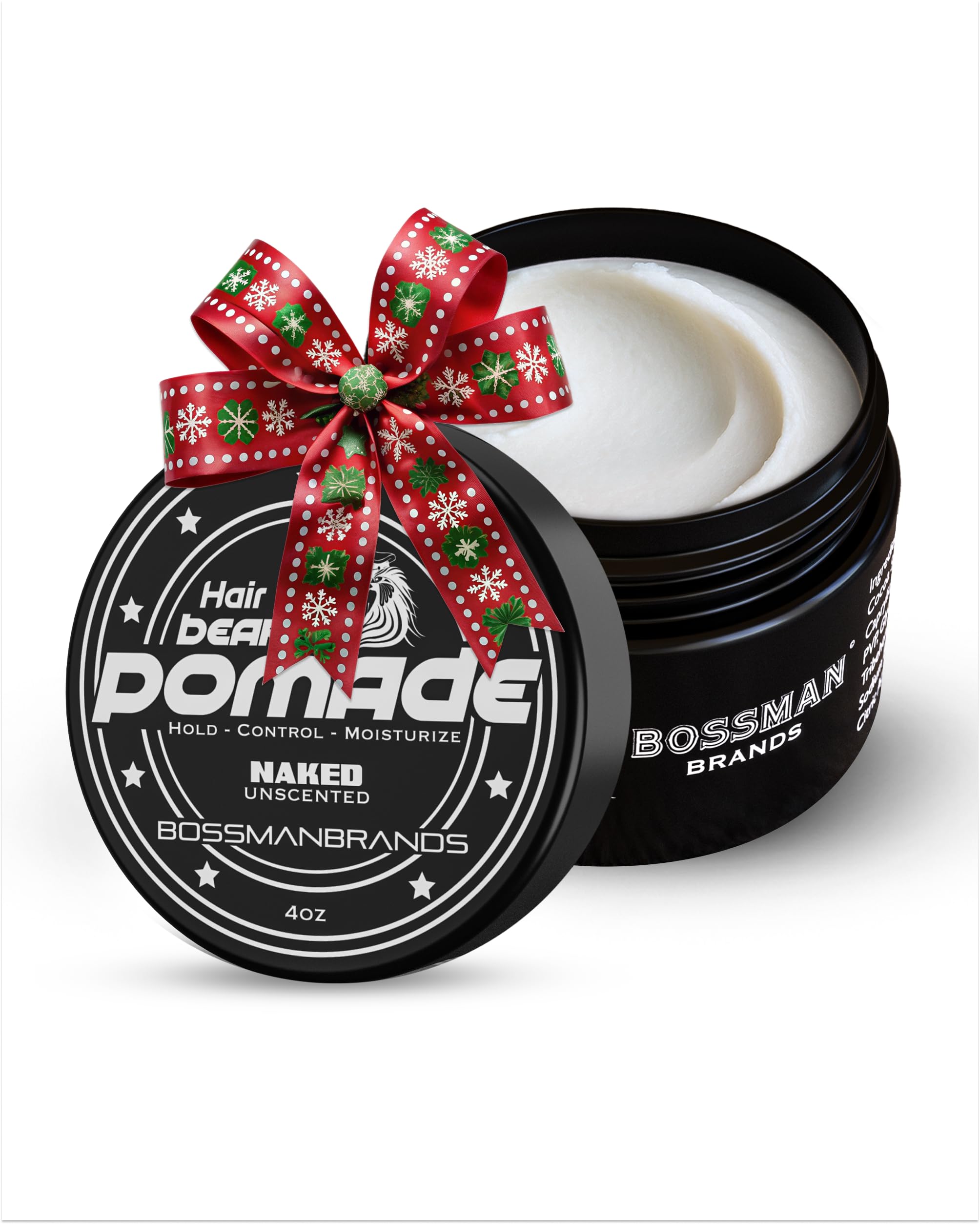 Bossman Naked Unscented Pomade jar shown for subtle hair and beard styling with a clean finish.