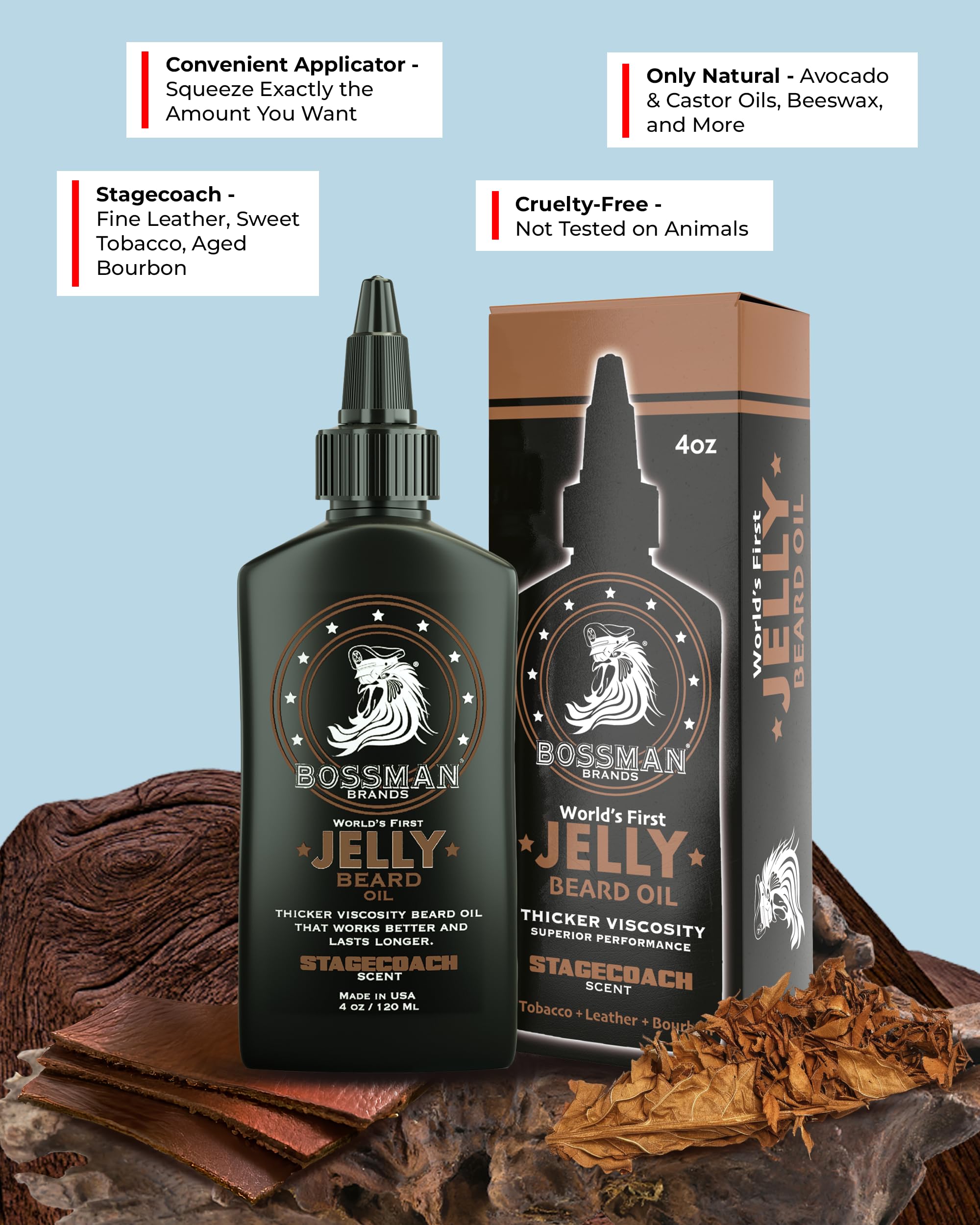 Bossman natural ingredients beeswax avocado oil soybean oil deliver lasting hydration