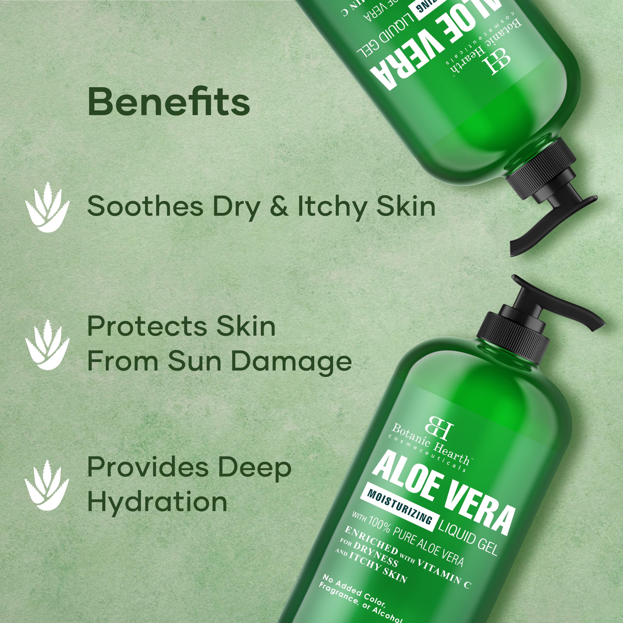 Botanic Hearth Aloe Vera Gel fragrance-free formula suitable for sensitive skin.