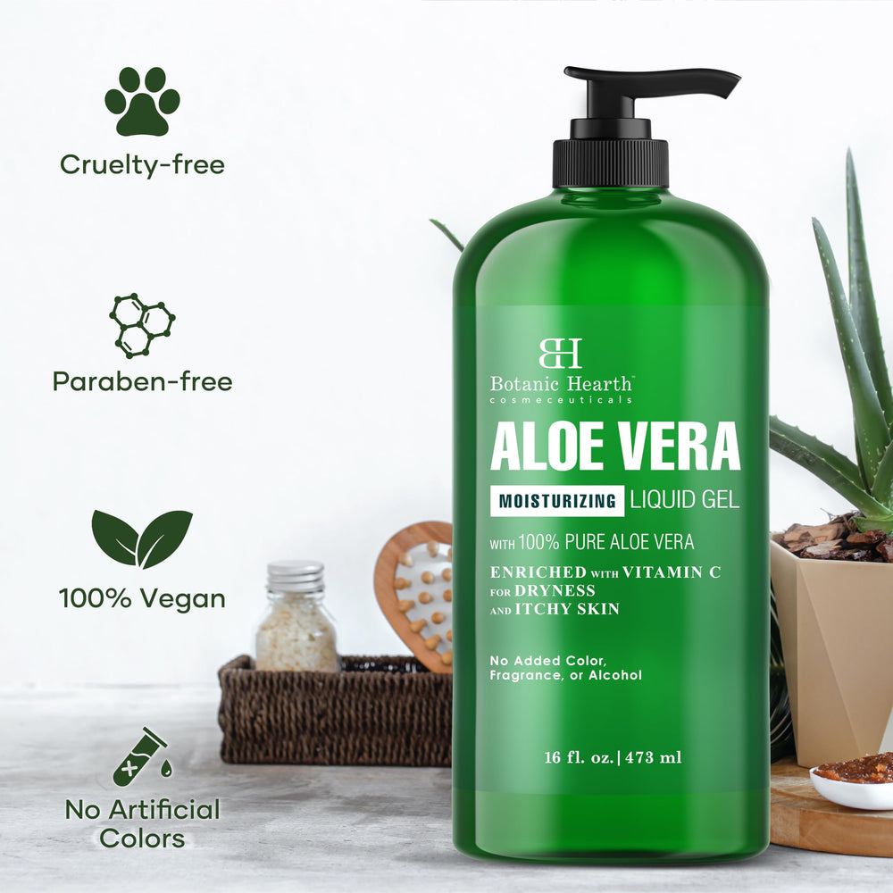 Botanic Hearth Aloe Vera Gel used as a hair care option for moisture.
