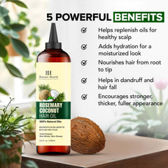 Botanic Hearth coconut oil ingredient image signals deep conditioning and hydration.