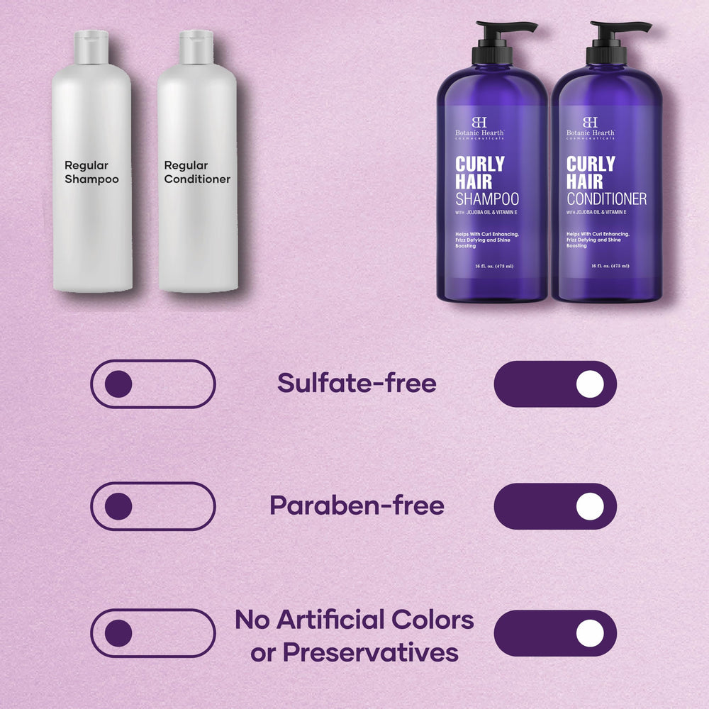 Botanic Hearth defining curls visual showing curl shape and bounce