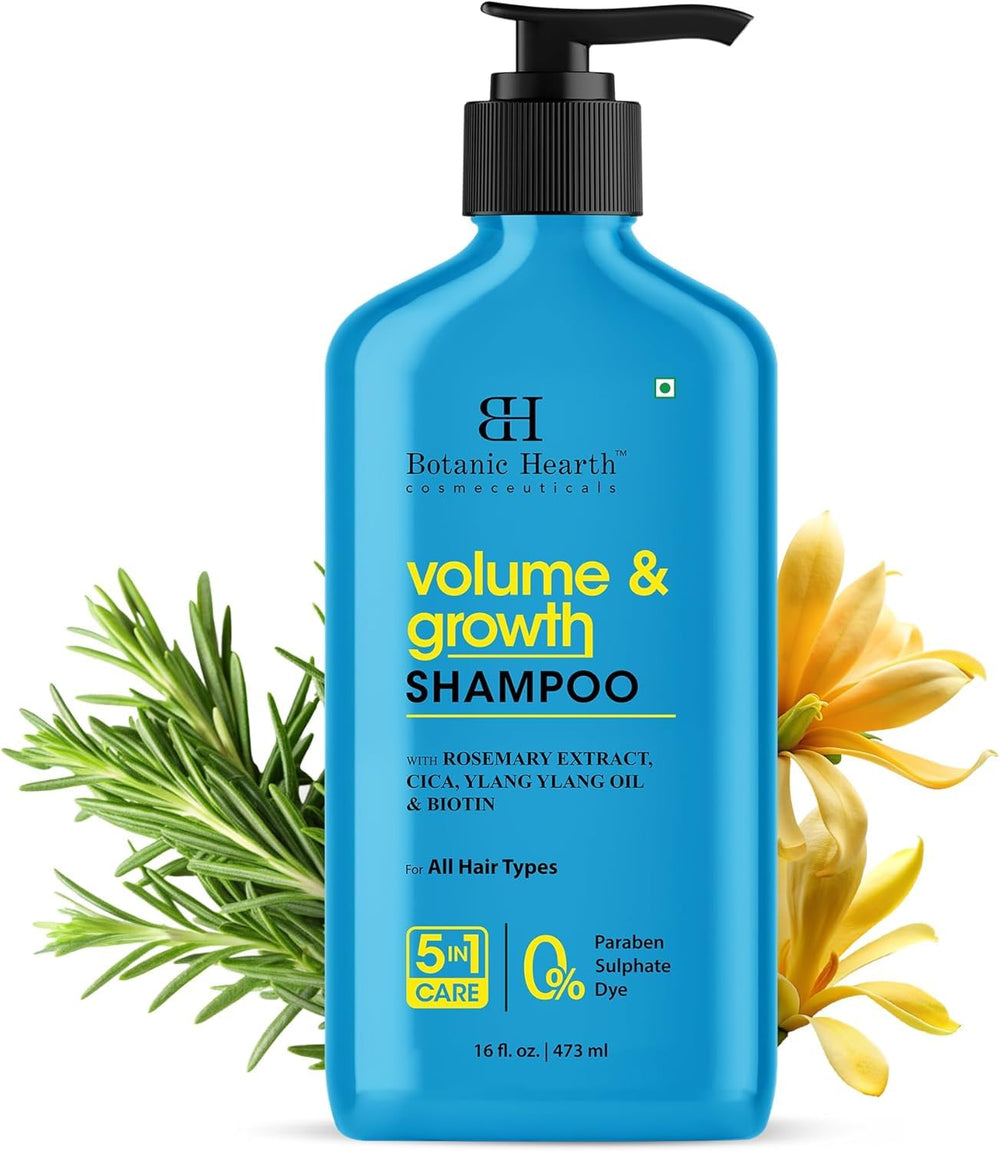 Botanic Hearth front bottle showing rosemary shampoo for volumizing benefits