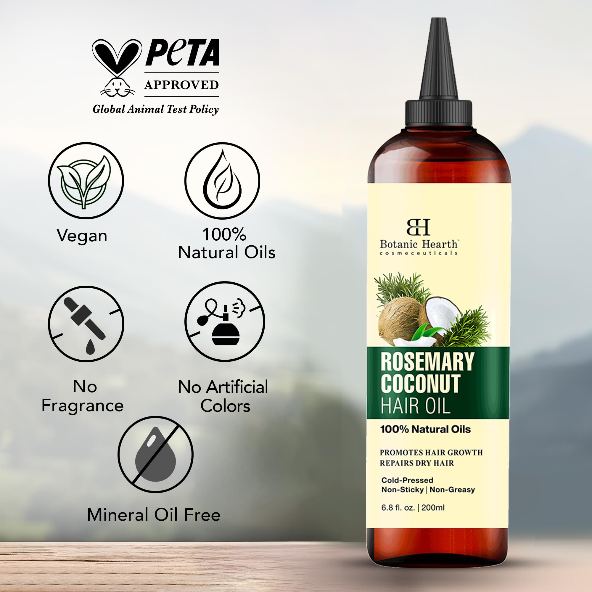 Botanic Hearth full bottle with label conveys convenient weekly scalp care.