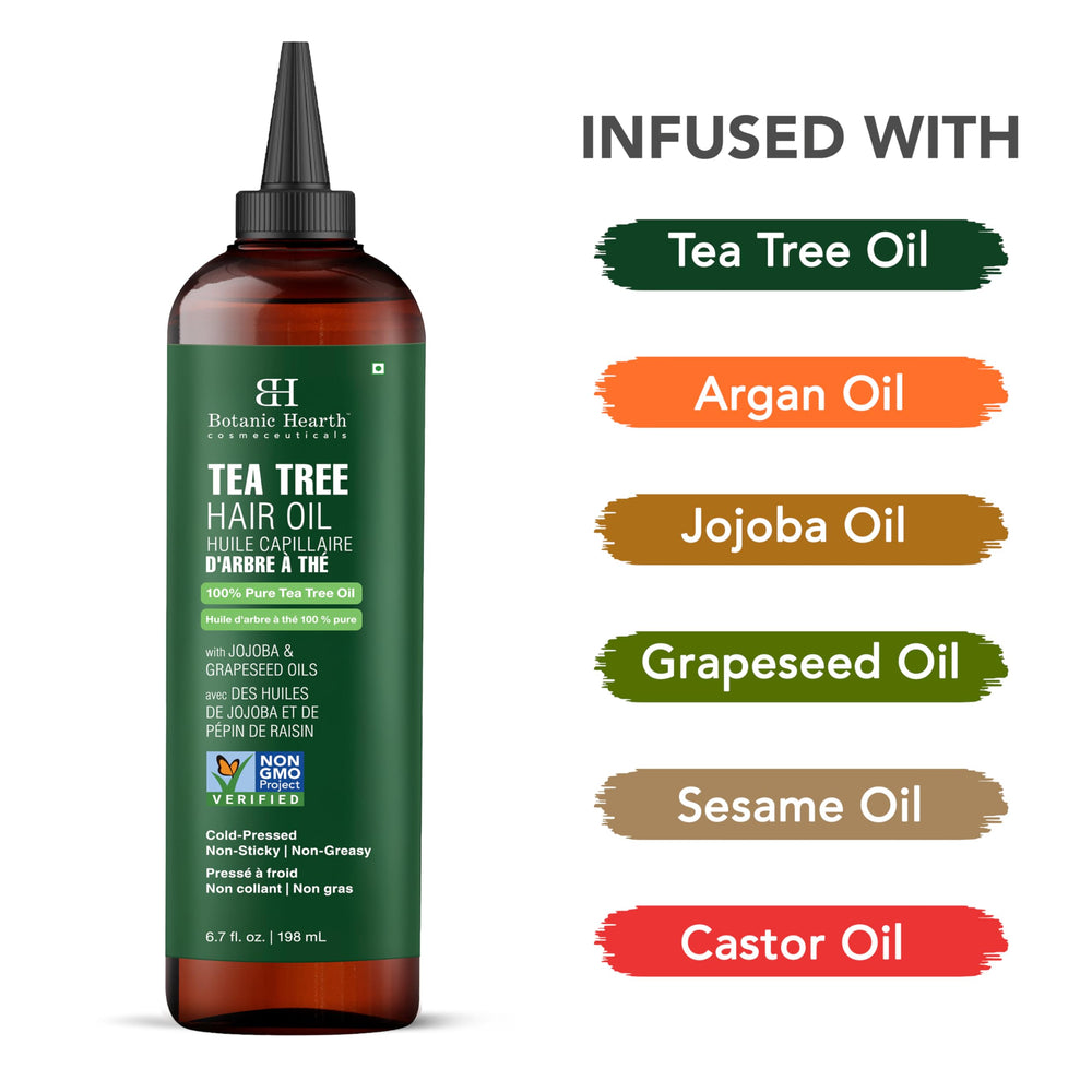 Botanic Hearth hair oil application demonstrates easy distribution for nourished strands.