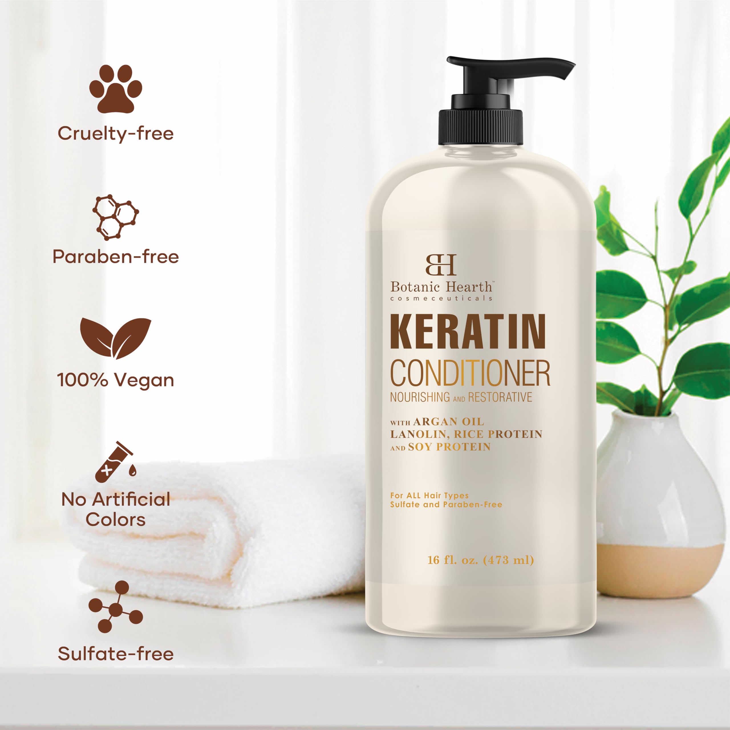 Botanic Hearth Keratin Conditioner ingredients-argan-oil reveal nourishing shine and softness