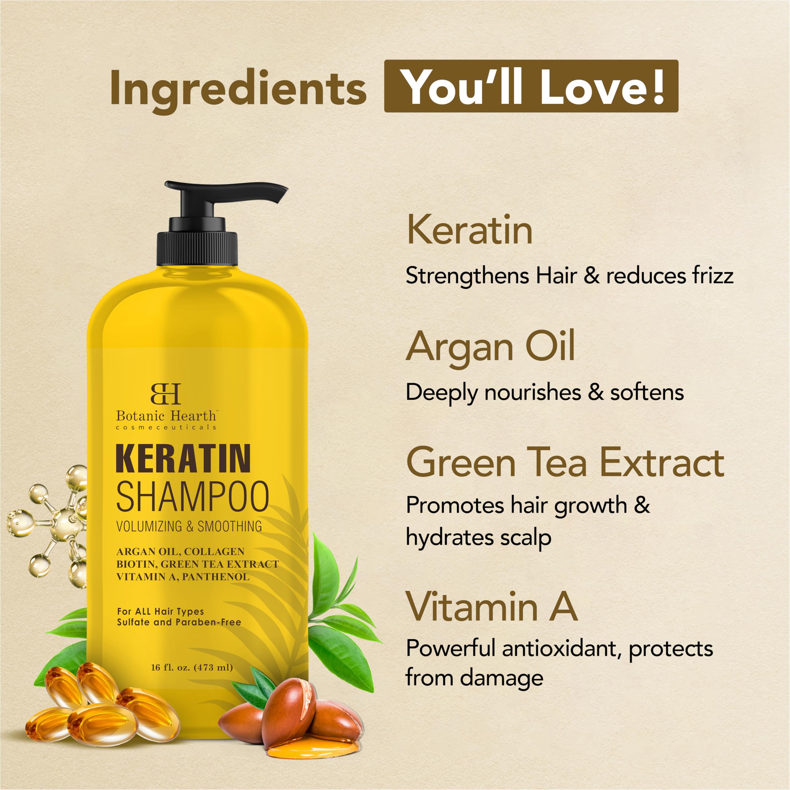 Botanic Hearth Keratin Shampoo color-treated hair friendly formula