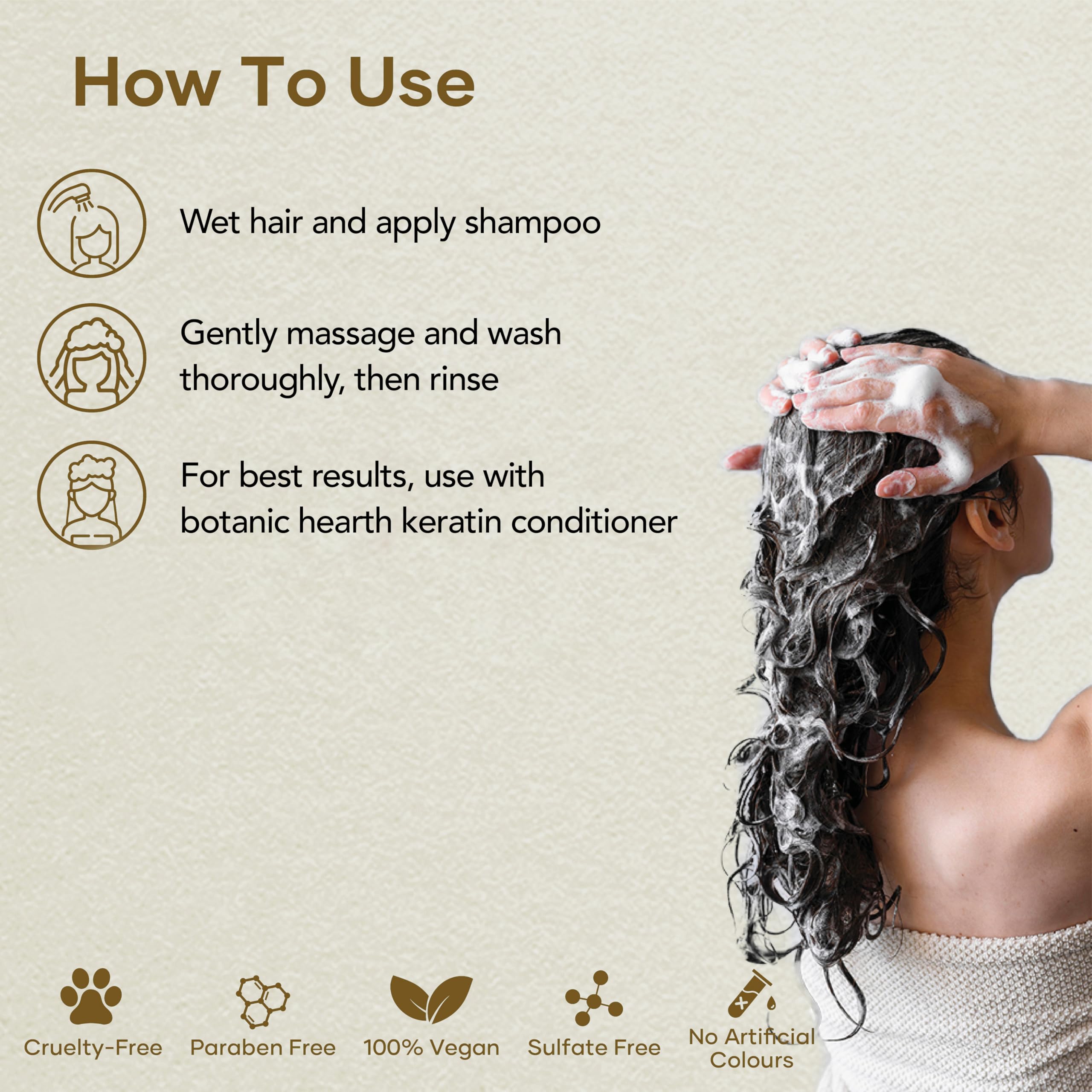 Botanic Hearth Keratin Shampoo on color-treated hair demonstrates safe daily care.