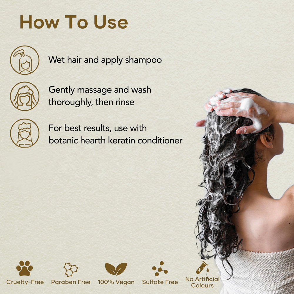 Botanic Hearth Keratin Shampoo frizz-control shine on damaged hair