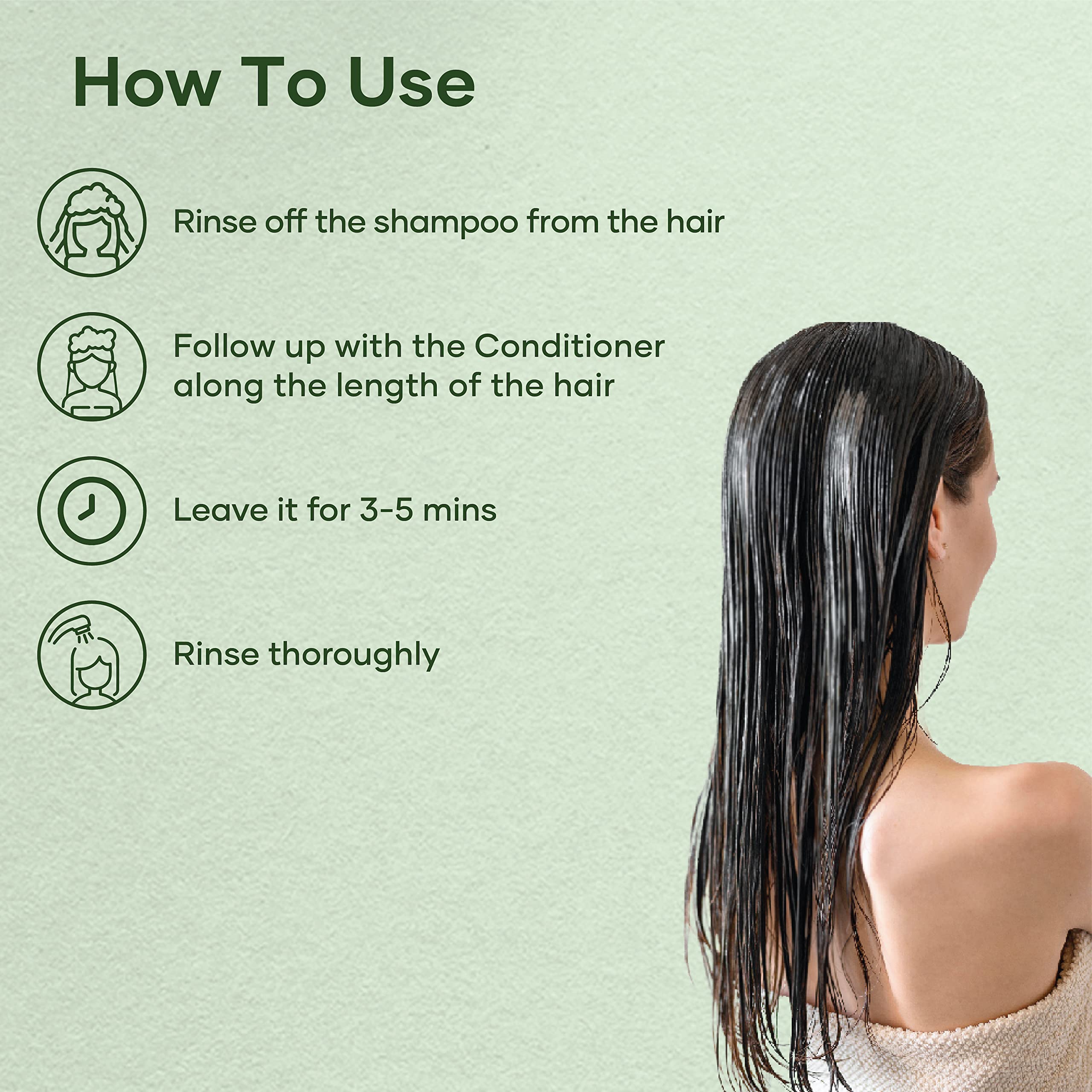 Botanic Hearth Peppermint Hair Conditioner applied to hair for detangling and softness