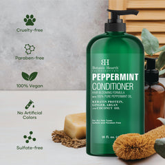 Botanic Hearth Peppermint Hair Conditioner label notes cruelty-free and sulfate-free formula