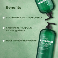 Botanic Hearth Peppermint Hair Conditioner pump-cap shows easy, mess-free application