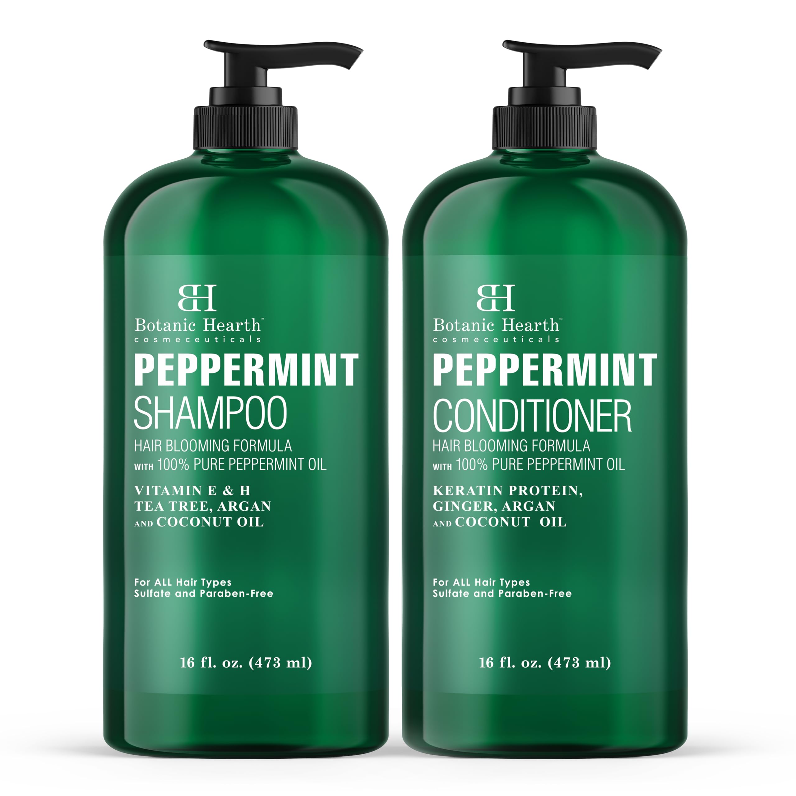 Botanic Hearth peppermint shampoo bottle promotes refreshing scalp care