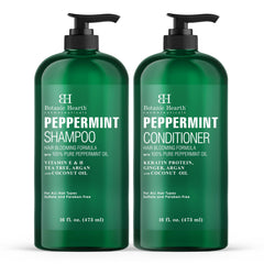 Botanic Hearth peppermint shampoo bottle promotes refreshing scalp care