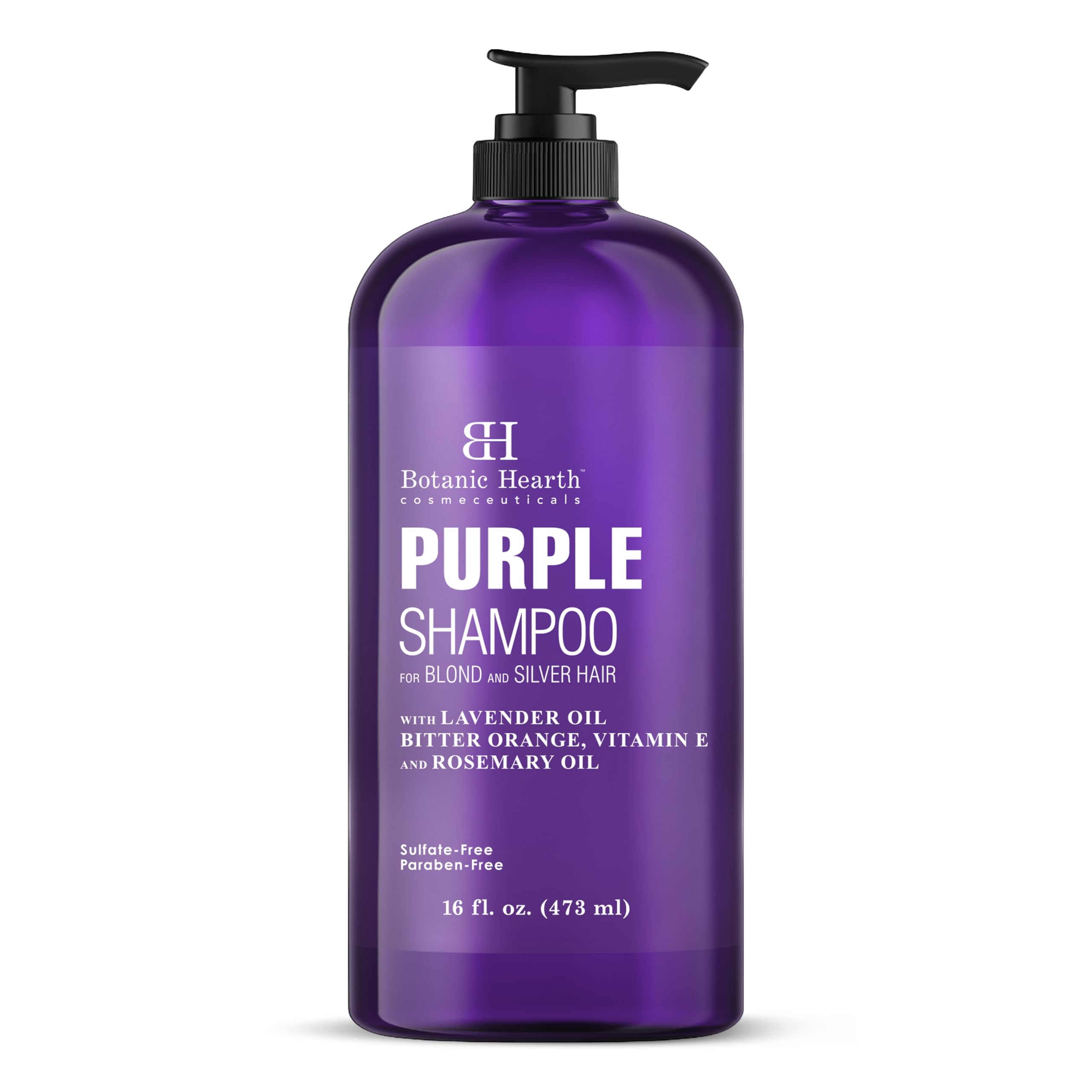Botanic Hearth purple shampoo bottle 16oz ready for color-safe toning and nourishment.