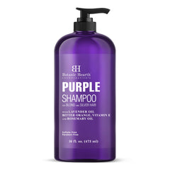 Botanic Hearth purple shampoo bottle 16oz ready for color-safe toning and nourishment.