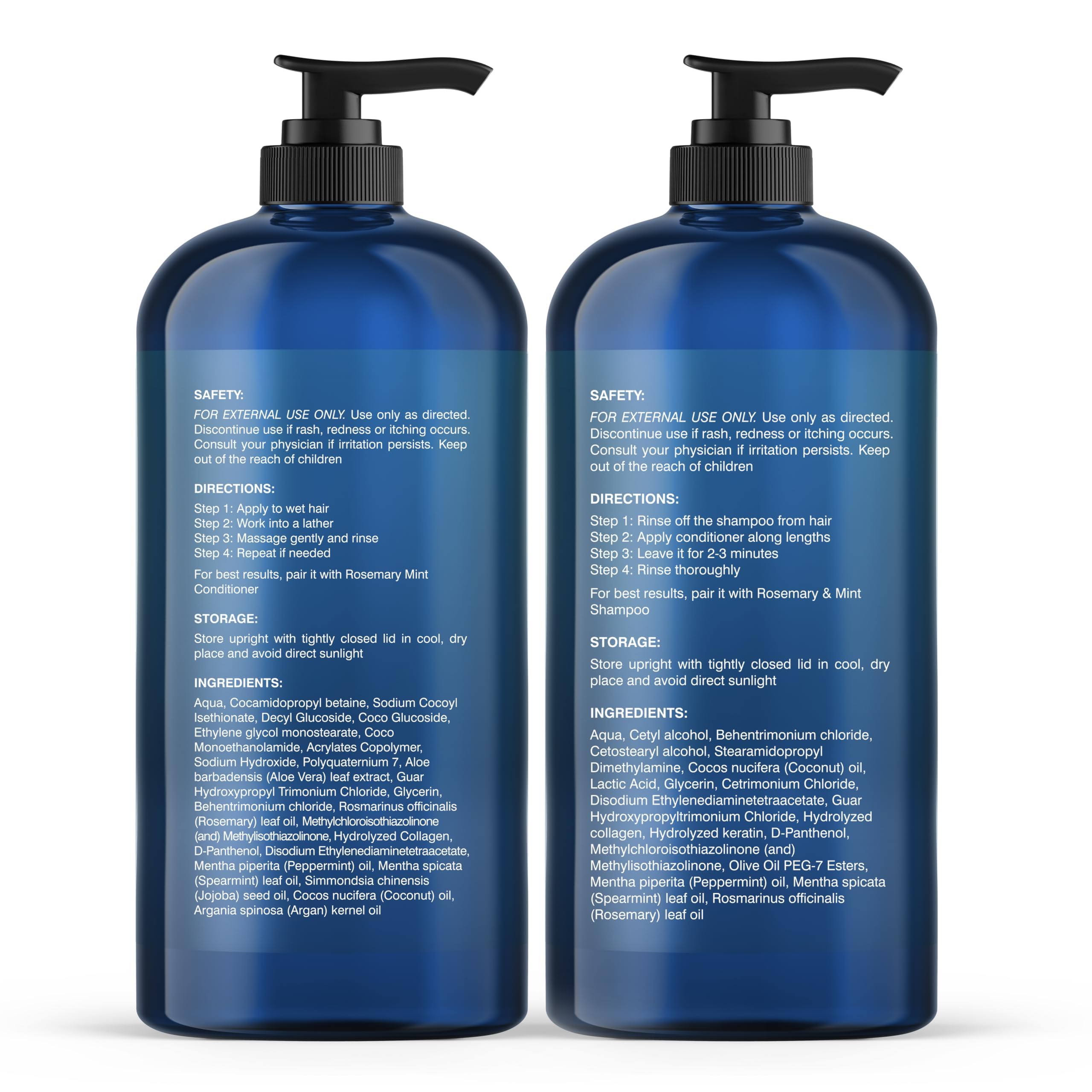 Botanic Hearth Rosemary Mint duo on bathroom shelf with mint leaves.