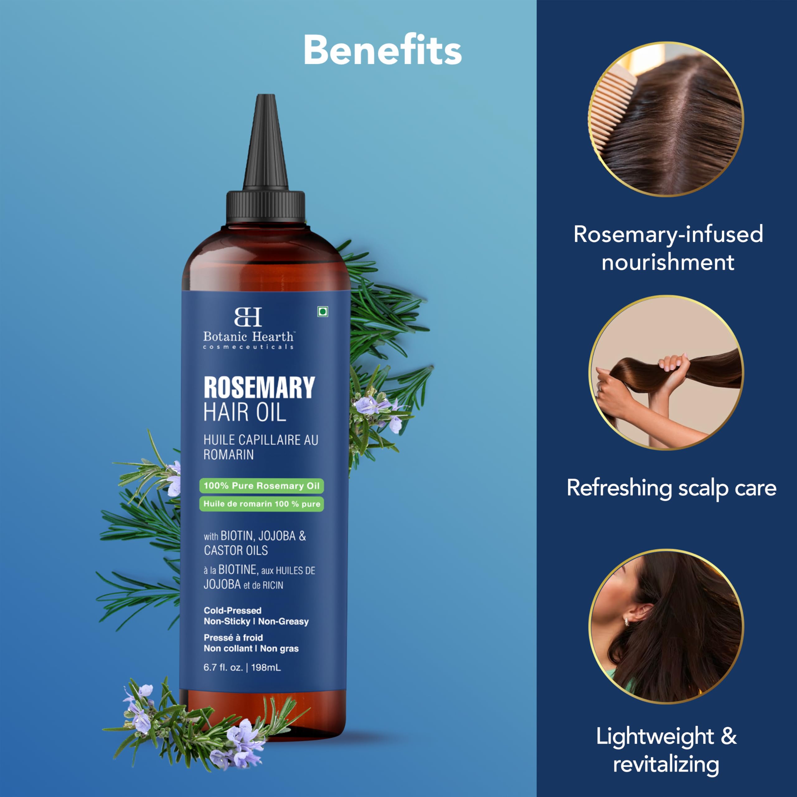 Botanic Hearth rosemary oil pack of 2 offers value for routine hair care.
