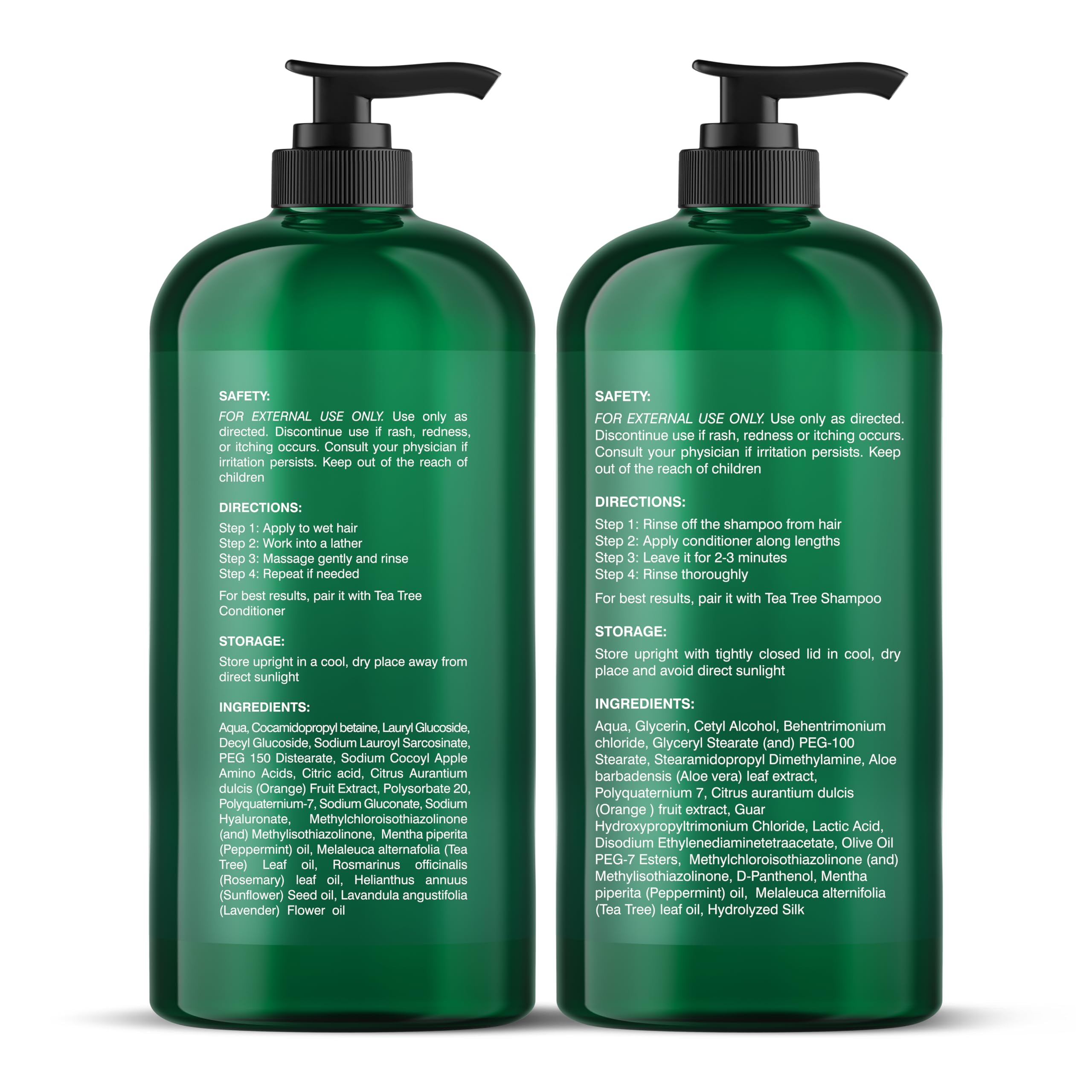 Botanic Hearth shampoo-conditioner set packaging shown for all hair types.