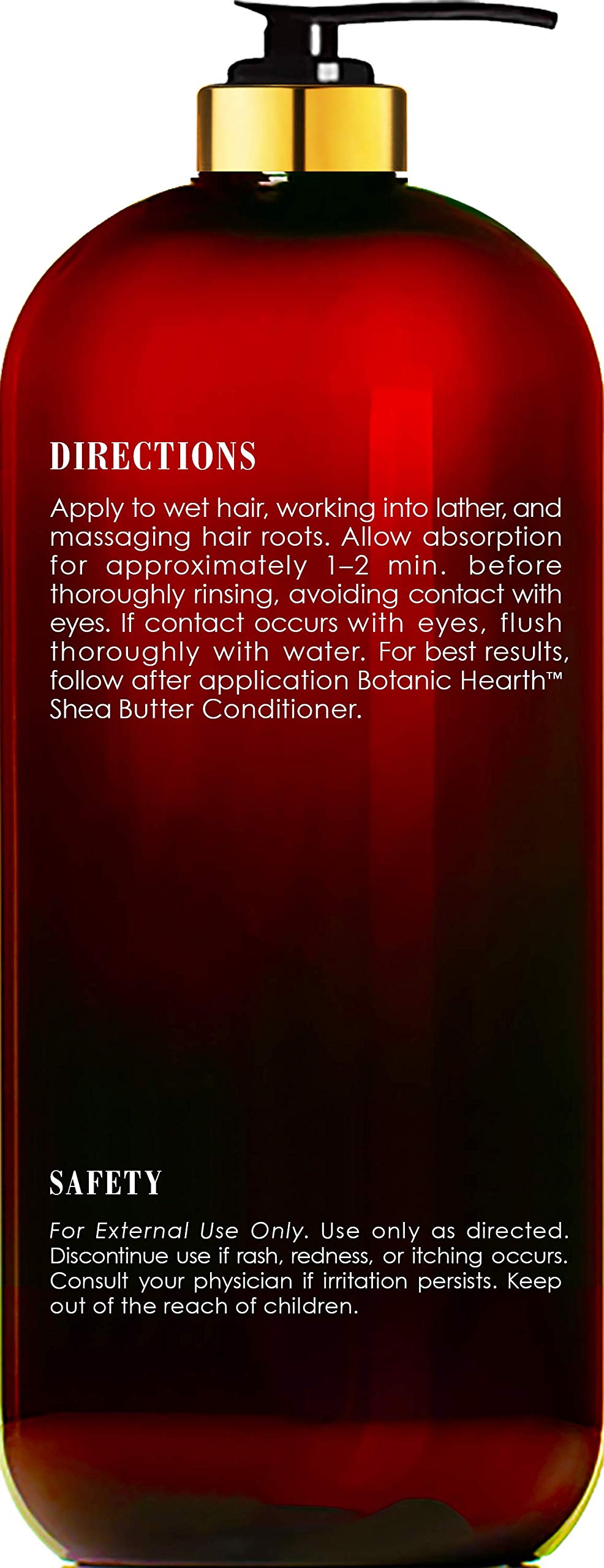 Botanic Hearth shampoo pour demonstrates easy daily use for gentle cleanse