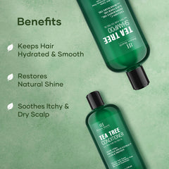 Botanic Hearth Tea Tree Conditioner bottle – hydrates hair while soothing dry scalp.