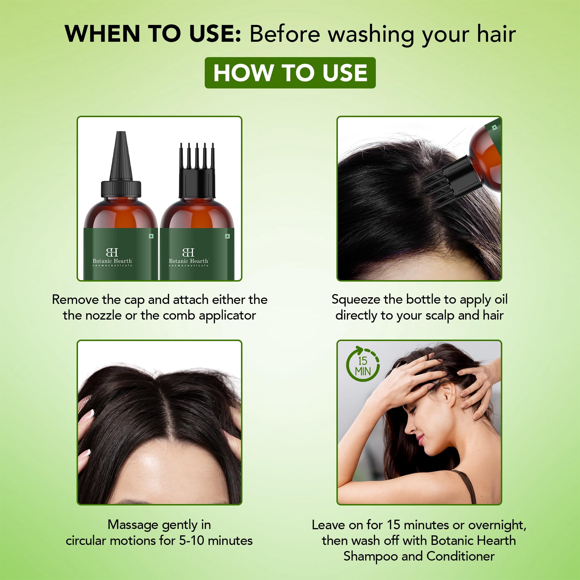 Botanic Hearth Tea Tree Oil bottle closeup highlighting purity for gentle scalp care