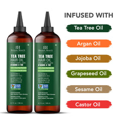 Botanic Hearth Tea Tree Oil on scalp demonstrates soothing application for itch relief.