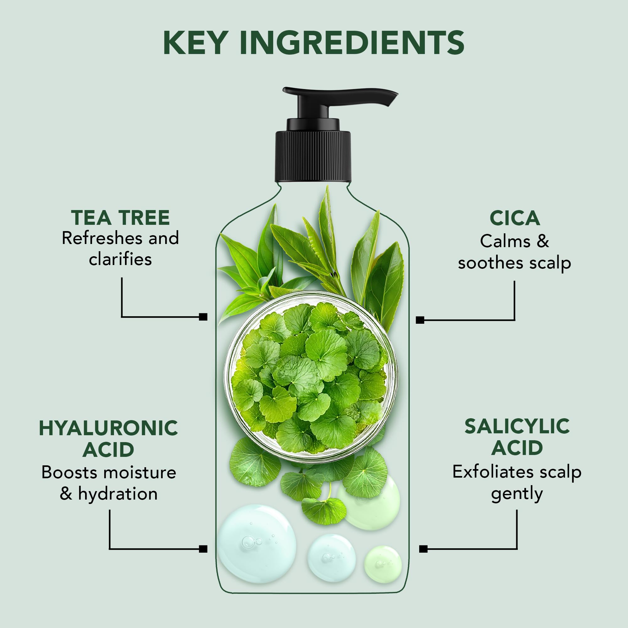 Botanic Hearth Tea Tree Shampoo rich lather demonstrating hydration and cleansing.