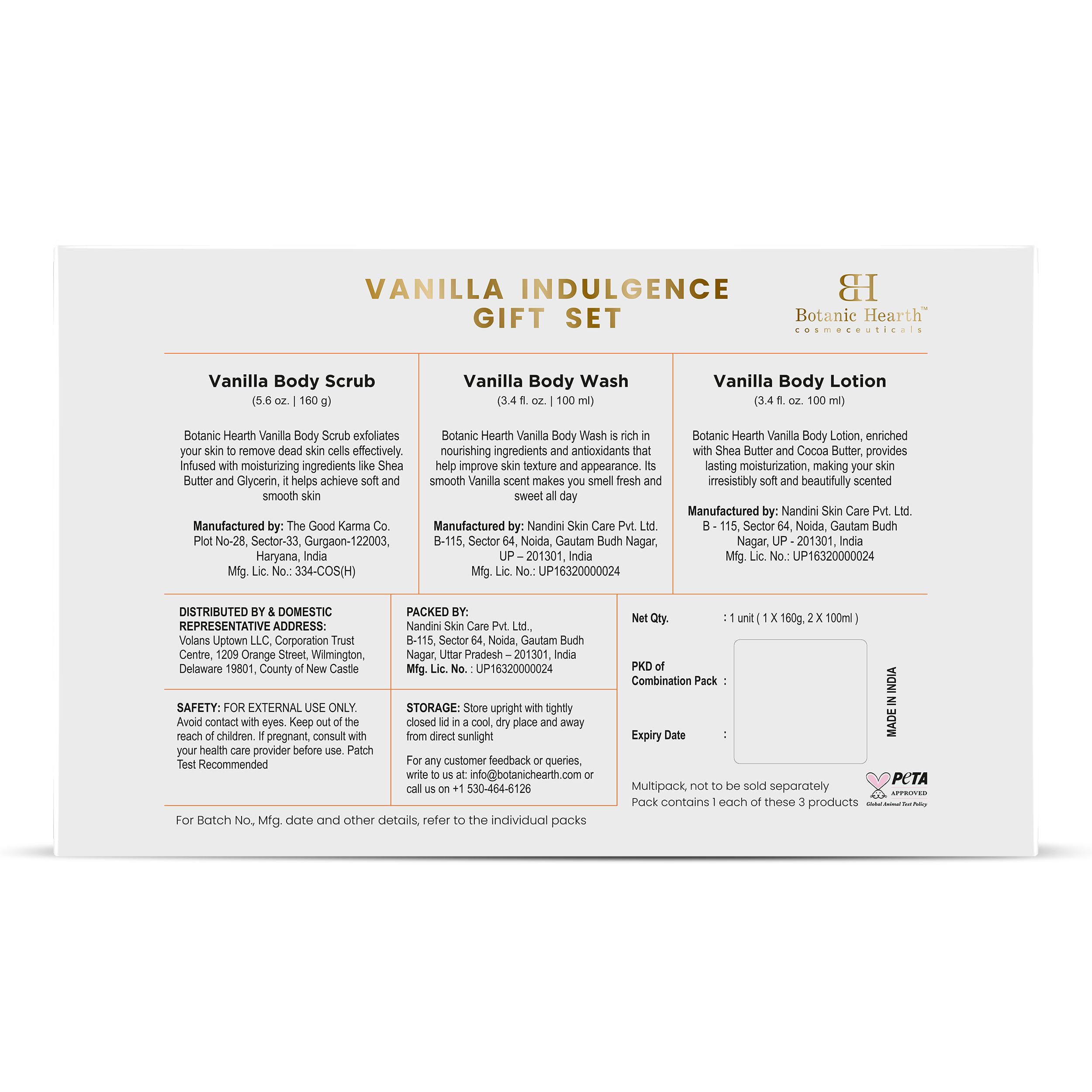 Botanic Hearth Vanilla Body Lotion tube shows nourishing hydration with a non-greasy finish.