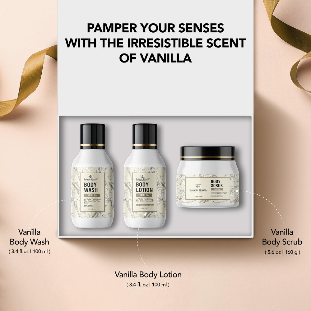 Botanic Hearth Vanilla-products closeup reveals creamy textures and subtle vanilla aroma.