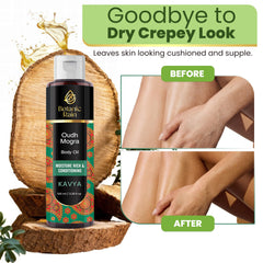 Botanic Rain Ayurveda Body Oil texture close-up conveys non-greasy hydration